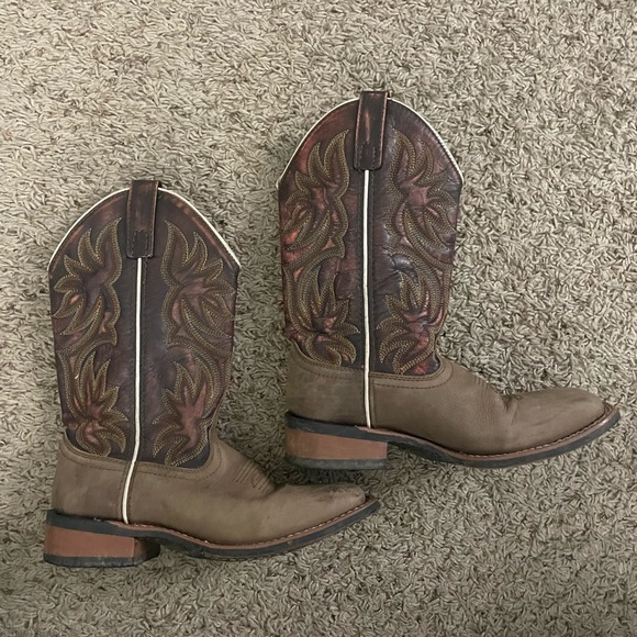 Laredo Brown Western Cowboy Boots - Picture 1 of 8